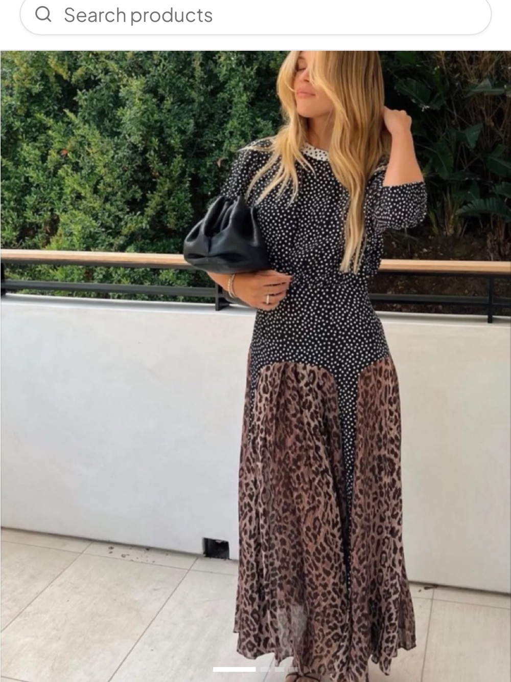 RIXO Meg Leopard Polka Dot Midi Dress